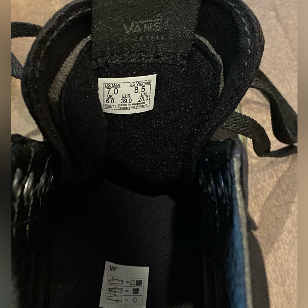 Vans Black and Green Camo High-Top Sneakers - Picture 8 of 13